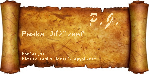 Paska József névjegykártya